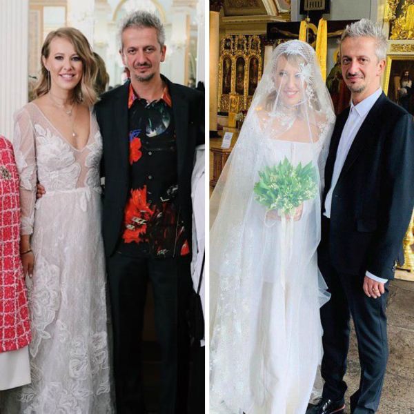 Ксения Собчак сменила свадебное платье перед венчанием с Константином Богомоловым
